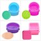 20 Pieces Silicone Soap Making Molds, Square Round Oval Shaped, FineGood Soft Cupcake Muffin Baking Pan for DIY Homemade Craft, Food Grade - Pink, Blue, Rose Red, Purple